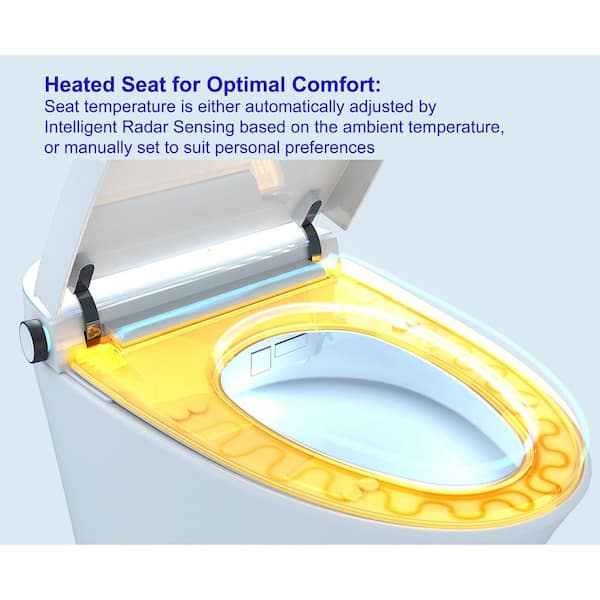 SmartFlow Elongated Bidet Toilet 1.28 GPF in White with Adjustable