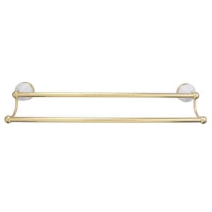 Anja 18 in. Wall Mount Double Towel Bar in Antique Brass