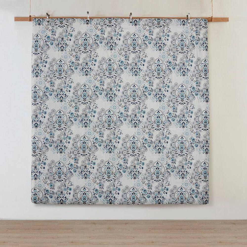 Elsie Blue Floral Cotton Full/Queen Duvet Cover Set