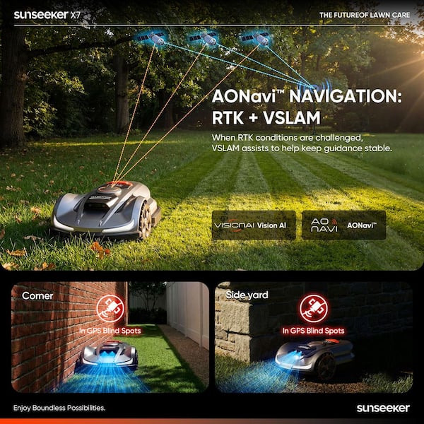 SUNSEEKER X7 Wireless 14 in. Robot Lawn Mower (0.75 Acre) with RTK