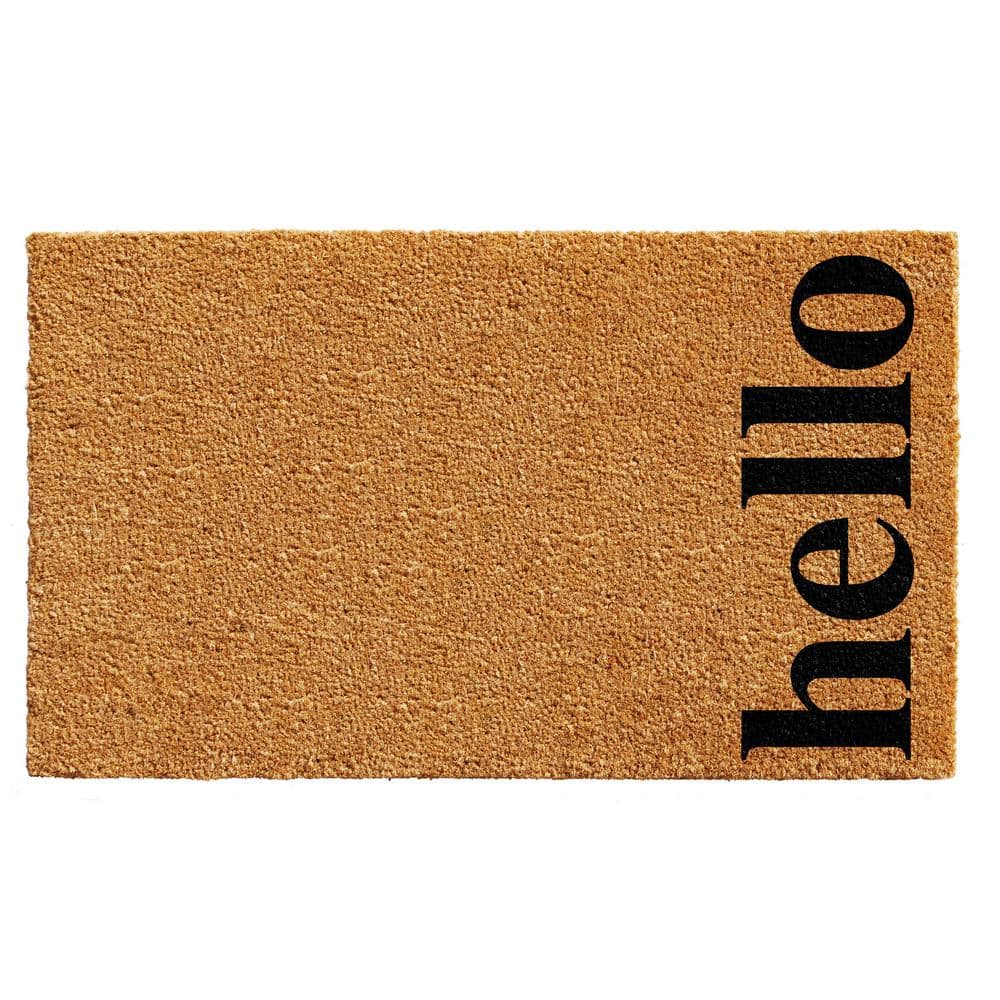 Vertical Hello 24" x 36" Coir/Vinyl Doormat Bedding