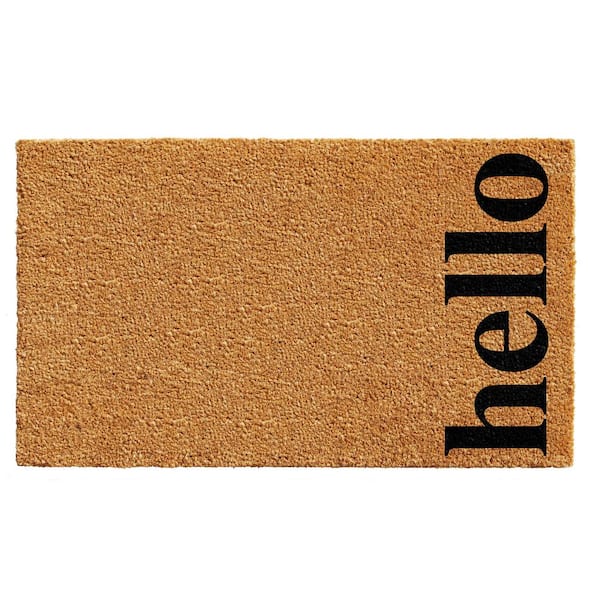 Calloway Mills Vertical Hello Natural/Black 24 in. x 36 in. Door Mat