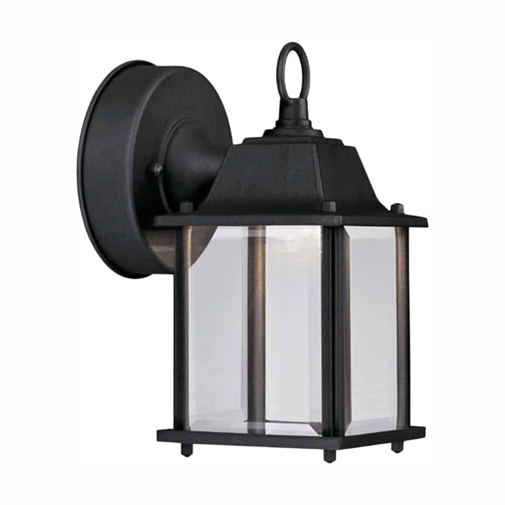 8.375 in. Black Line Voltage Outdoor Wall Light Lantern Sconce with Integrated LED price history on PriceWatchPro