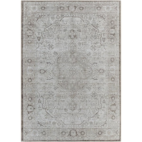 Livabliss Kali Taupe/Gray 8 ft. x 10 ft. Indoor Machine-Washable Area Rug