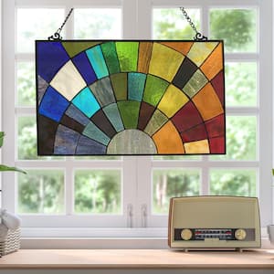 Multi Stained Glass Rays of Sunshine Window Panel