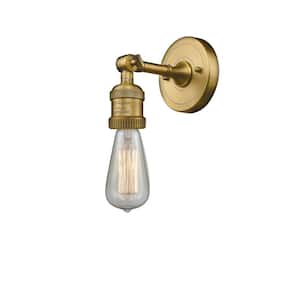 Franklin Restoration Bare Bulb 4.5 in. 1-Light Brushed Brass Wall Sconce