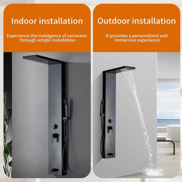 BWE 2-Jet Rainfall Shower Panel System with Rainfall BWE 2-Jet Rainfall Shower Panel System with Rainfall