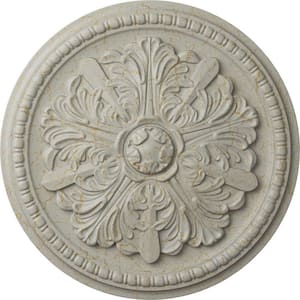 1-1/2 in. x 16-7/8 in. x 16-7/8 in. Polyurethane Swindon Ceiling Medallion, Pot of Cream Crackle