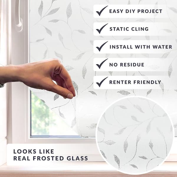 Etched Leaf 24 in. x 36 in. Window Film