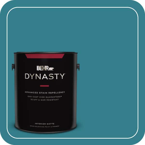 BEHR DYNASTY 1 gal. Home Decorators Collection #HDC-CL-27 Calypso Blue Matte Interior Stain-Blocking Paint & Primer