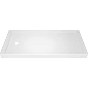 Classic 400 60 x 32 Alcove Shower Pan Base with Left Drain in White