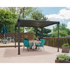 Milano 10 ft. x 10 ft. Gray/Bronze Outdoor Gazebo with LED Lighting Kit