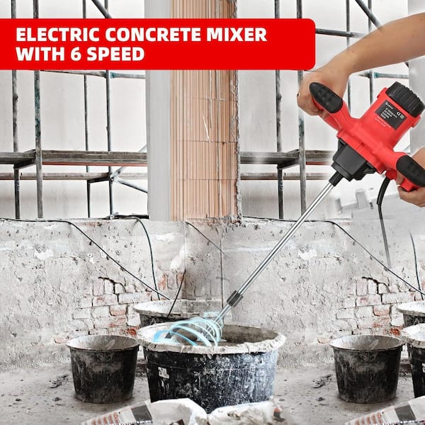 2300-Watts Handheld Electric Cement Concrete Mud Mixer 6-Speed Adjustable 110-Volt Portable Stirring Tool