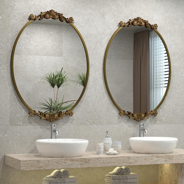 Apmir 28 in. W x 40 in. H Oval Aluminum Alloy Framed French