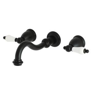 Restoration 2-Handle Wall-Mount Roman Tub Faucet in Matte Black (Valve Included)