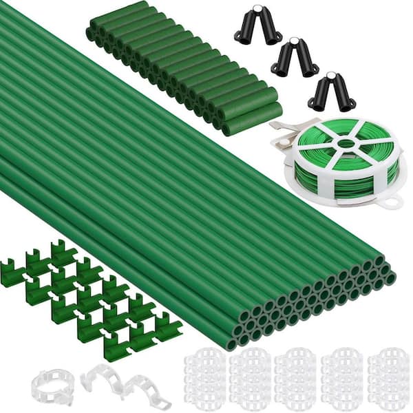 40-Packs Garden Fiberglass Tomato Stakes DIY 5-Size Sturdy Plant Supports Stakes for Tomato, Vegetables