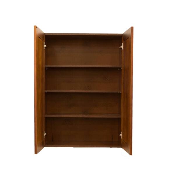 LIFEART CABINETRY Cambridge Assembled 36x42x12 in. Wall Cabinet with 2 Doors 3 Shelves in Chestnut