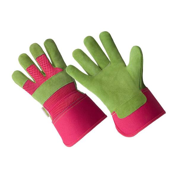 HANDS ON Medium Ladies Premium Suede Leather Palm Gloves