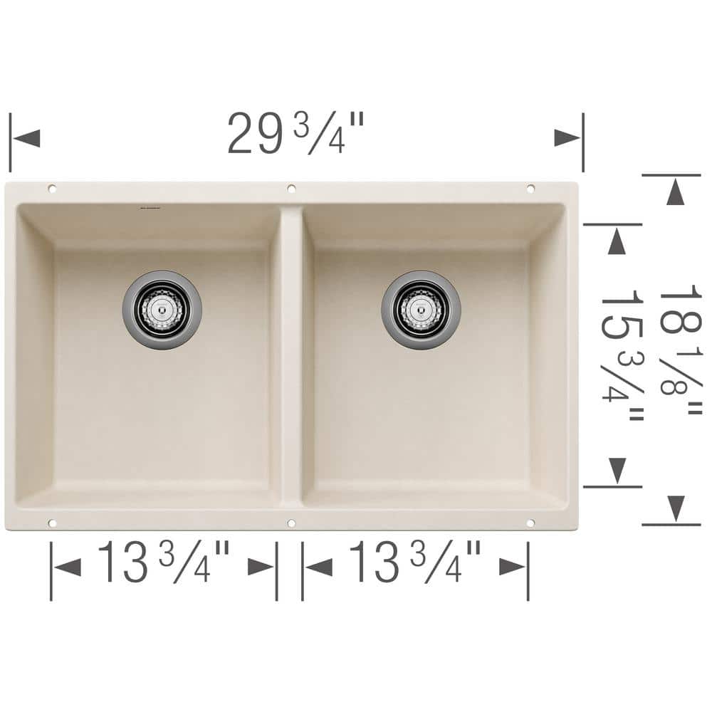 Soft White Stone Double Bowl Undermount Kitchen Sink