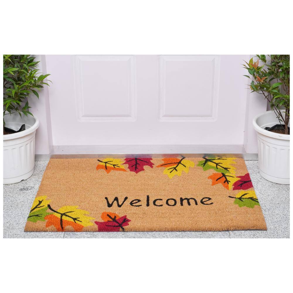 Autumn Breeze Coir Outdoor Fall Doormat with Vinyl Backing