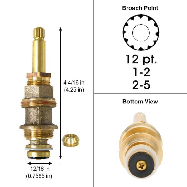 4 1/4 in. 12 pt Broach Diverter Stem For Price Pfister Replaces 910-022
