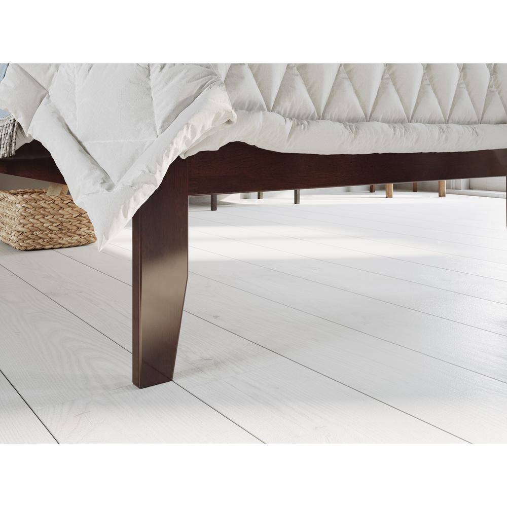 Mission-Style Twin Platform Bed with Walnut Finish