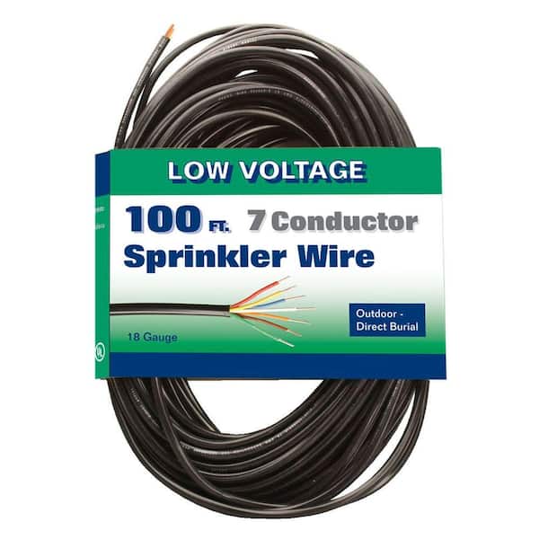 Coleman Cable 100 ft. 18/7 Black Solid CU Sprinkler Wire