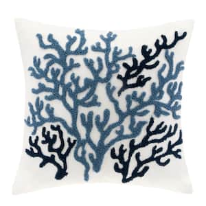 Beach House Blue 18 in. X 18 in. Decorative Throw Pillow