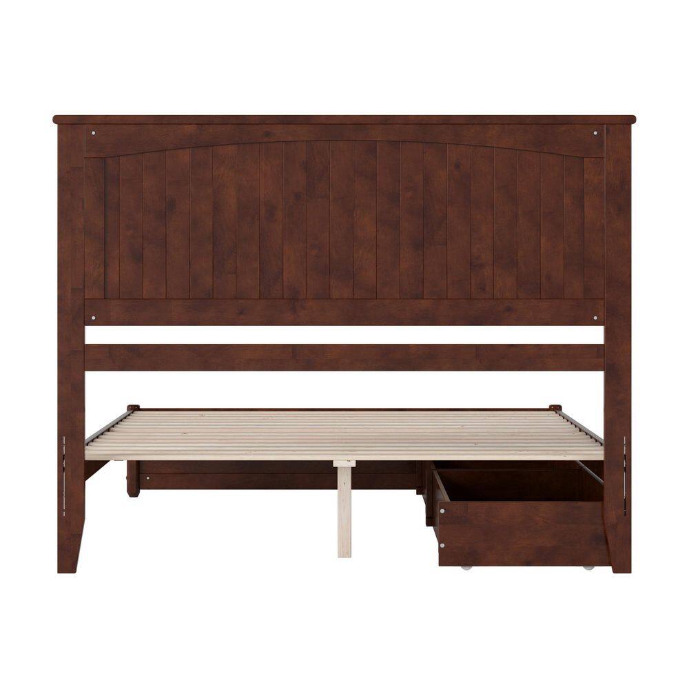 Malta Light Toffee Natural Bronze Solid Wood Frame Twin Platform Bed with Panel Footboard Storage Drawers - thumbnail 4