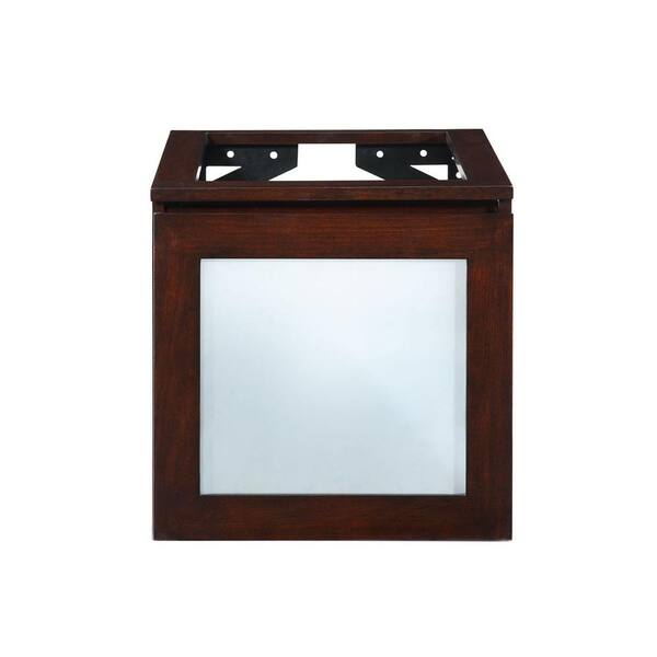 Hembry Creek Blox 24 in. W x 21-1/2 in. D x 20 in. H Vanity Cabinet Only with Glass Front Drawer in Dark Walnut