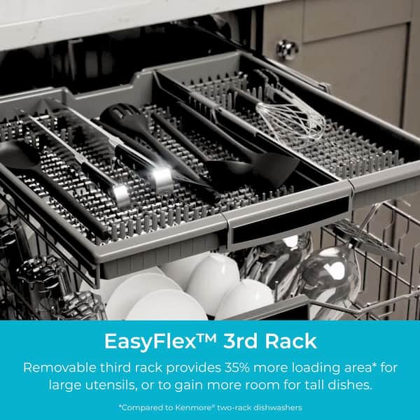 Silverware Dishwasher 3rd Rack Reviews KENMORE 18 Standard Built