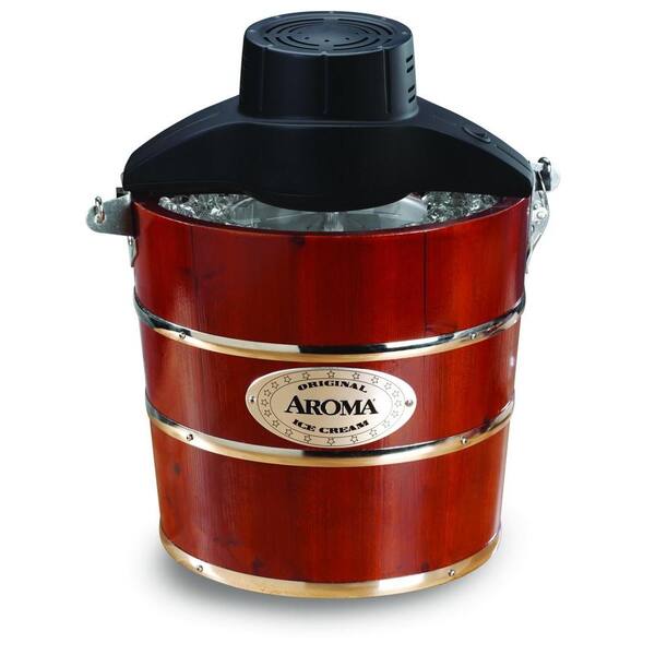AROMA 4 qt. Wood Barrel Ice Cream Maker-DISCONTINUED