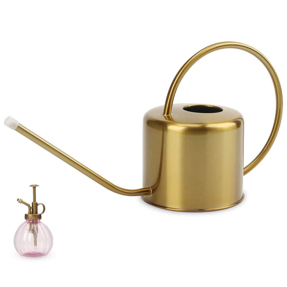 0.31 gal. Gold Stainless Steel Watering Can Indoor Outdoor Long Spout for Succulent Bonsai Garden Flower 1 Piece price history on PriceWatchPro