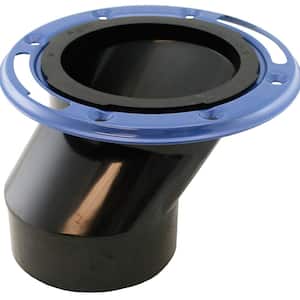 7 in. O.D. ABS Offset Closet (Toilet) Flange with Metal Ring Less Knockout, Fits Over 3 in. or Inside 4 in. Sch. 40 Pipe