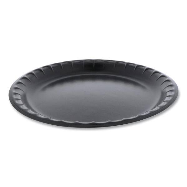 Pactiv 10.25 in. Black Laminated Disposable Polystyrene Plates (540-Carton)