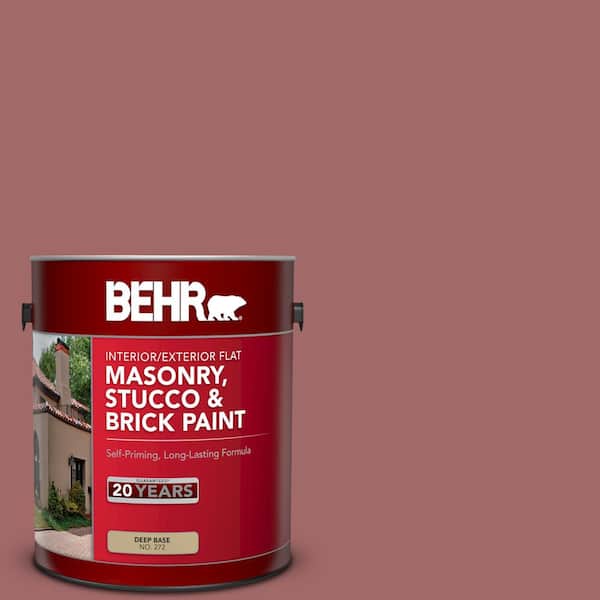 BEHR 1 gal. #S150-5 Vermilion Flat Interior/Exterior Masonry, Stucco and Brick Paint
