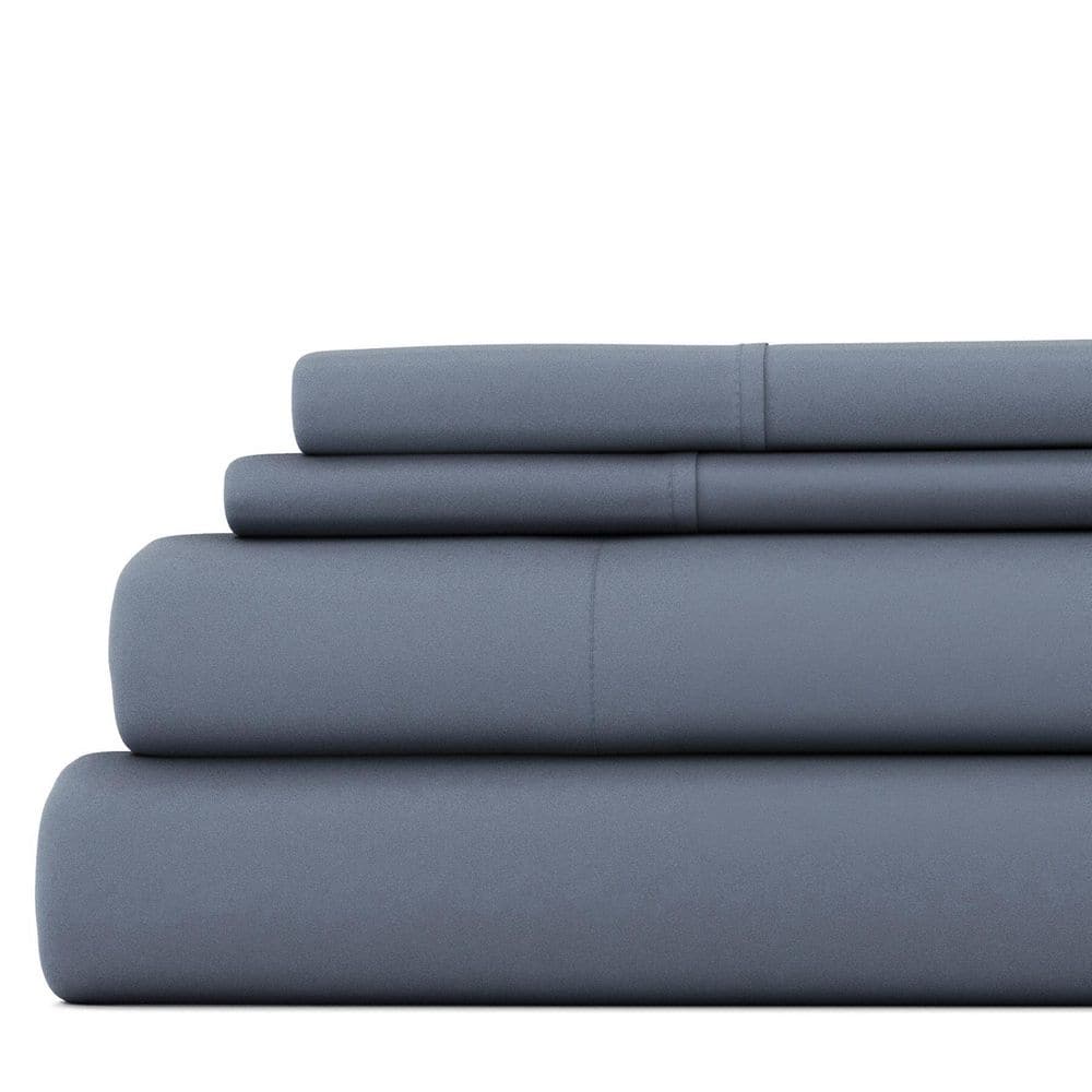4-Piece Solid Stone Microfiber King Bed Sheet Set price history on PriceWatchPro