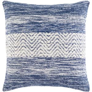 Kirilrad Denim Hand Woven Polyester Fill 20 in. x 20 in. Decorative Pillow