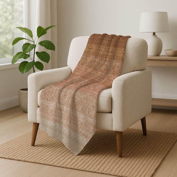 Premium Machine Washable ASB928 Paprika 50 in. x 70 in. Sherpa Throw Blanket