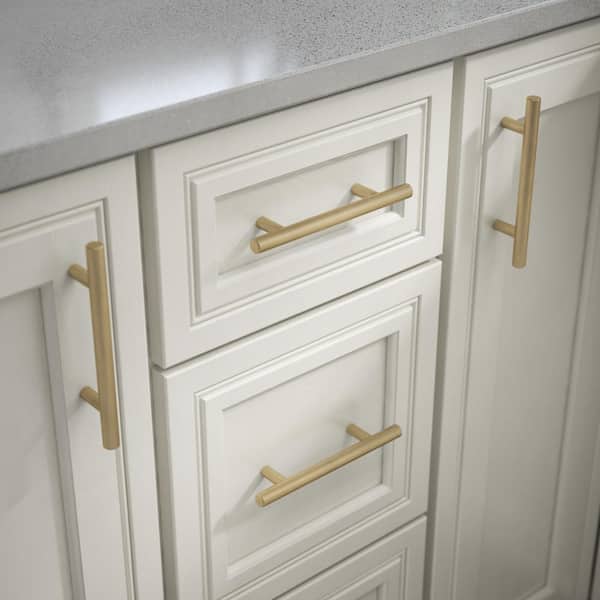 Solid Bar 3-3/4 in. (96 mm) Modern Champagne Bronze Cabinet Drawer Bar Pull