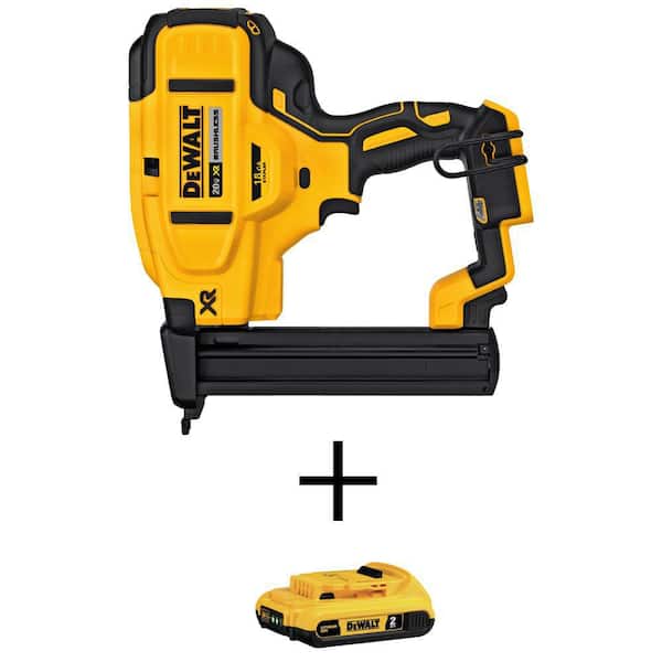 DEWALT 20V MAX XR Lithium-Ion Cordless 18-Gauge Narrow Crown Stapler with 20V MAX Compact Lithium-Ion 2.0Ah Battery Pack