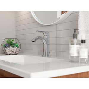 Bruxie Single-Handle Single-Hole Bathroom Faucet with Deckplate and Drain Kit Included in Polished Chrome