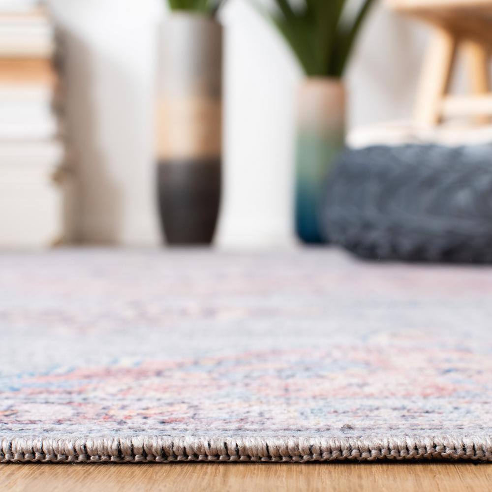 Ivory and Blue Hand-Knotted Rectangular Area Rug 4' x 6'