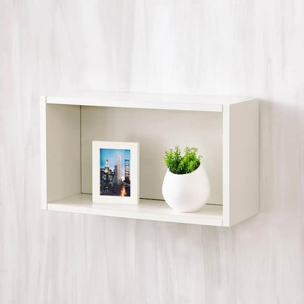 Way Basics Nottingham 7.7 x 19.7 x 11.2 zBoard  Wall Rectangle Decorative Floating Shelf in Pearl White