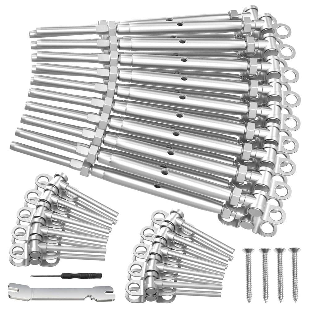 7.3 in. H x 0.19 in. W Silver Metal Stair Railing Kit, Adjustable Angle Swage Turnbuckle (20-Pair) price history on PriceWatchPro