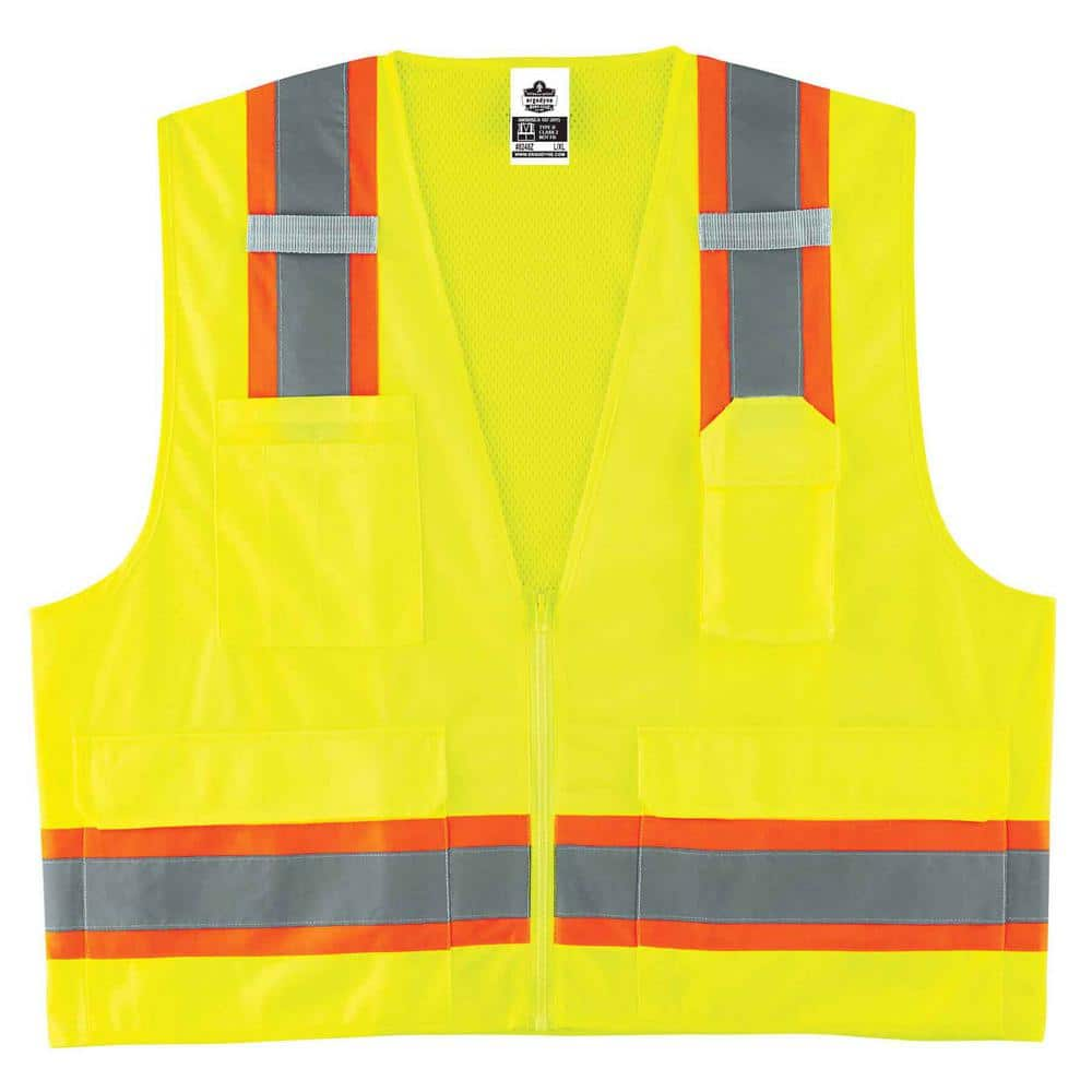 Ergodyne GLoWEAR 2XL/3XL Lime Hi-Vis Type R Class 2 2-Tone Surveyors Vest