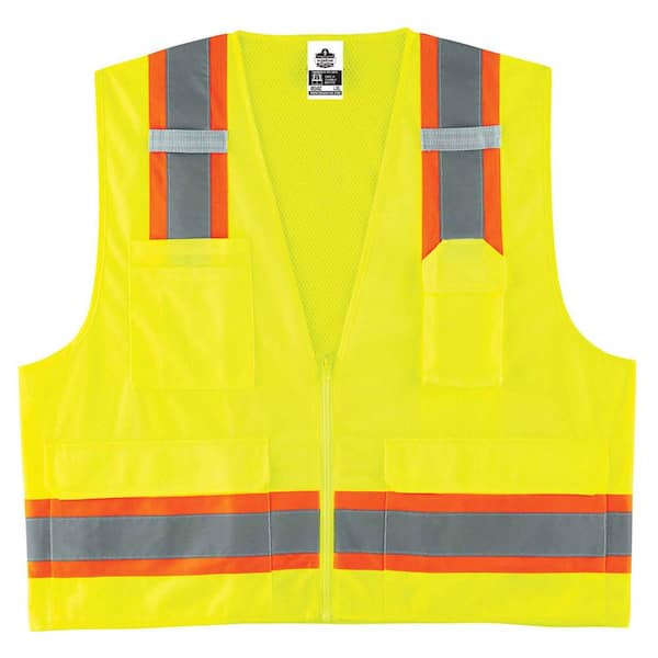 Ergodyne GLoWEAR 4XL/5XL Lime Hi-Vis Type R Class 2 2-Tone Surveyors Vest