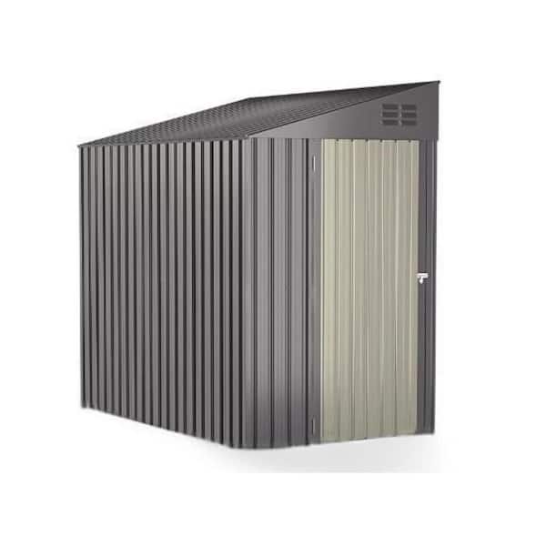 7 ft. W x 4 ft. D Metal Storage Shed, Tools Storage Shed for Garden, Bakcyard, Dark Gray (28 sq. ft.)