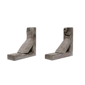 Barnwood Decor Collection 3-1/2 in. W x 8 in. D x 8 in. H Reclaimed Grey Vintage Farmhouse Bracket (2-Pack)