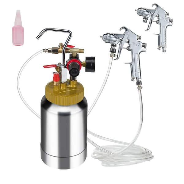 2 L/0.5 gal. Spray Paint Pressure Pot Tank, Lightweight Air Paint Pressure Pot, 1.8 mm Nozzle Spray Paint Gun 3 m Hoses